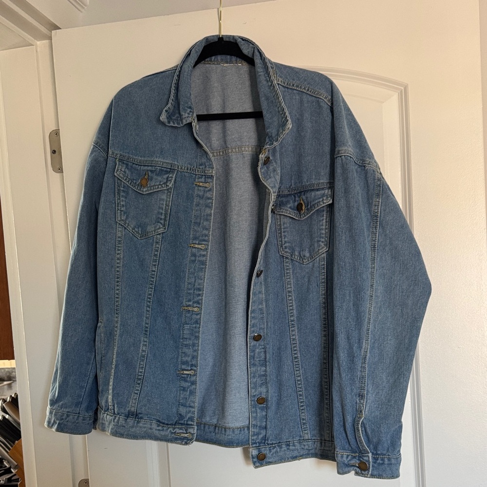Light Blue Denim oversized Jacket - Classic Jean Jacket